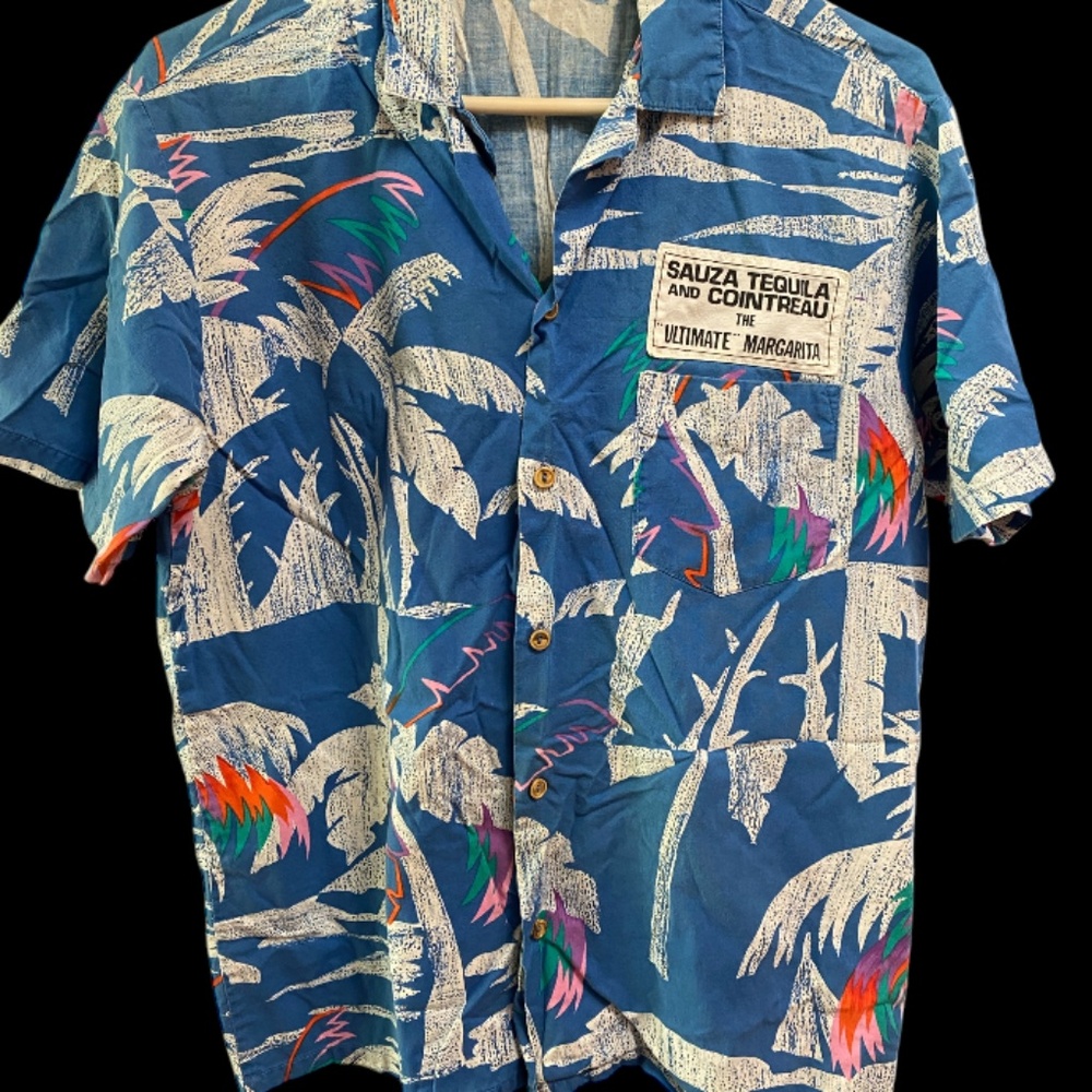 VTG Barefoot in Paradise Sauza Tequila Ultimate Margarita Tropical Shirt Large